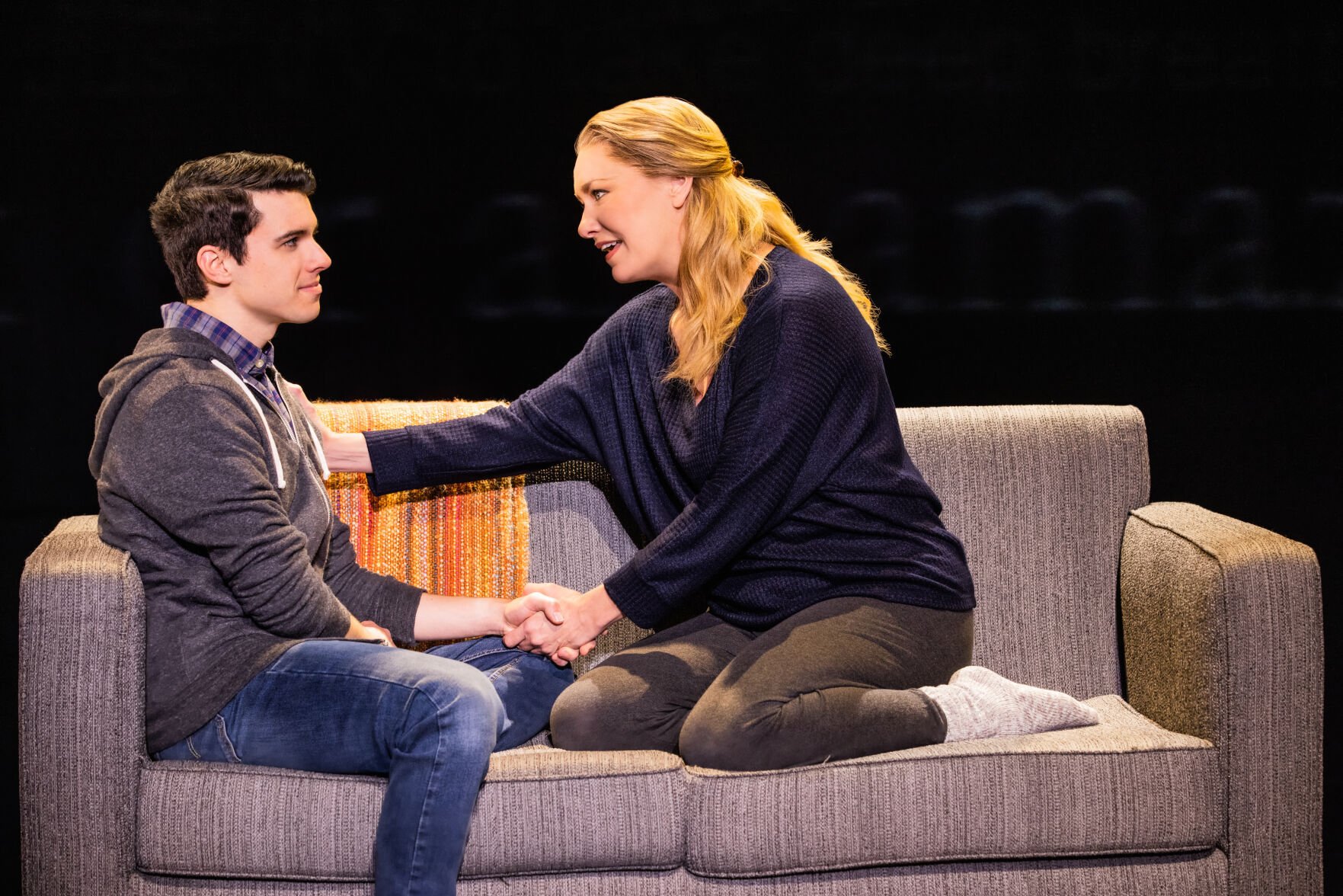 Anthony Norman (Evan Hansen), Coleen Sexton (Heidi Hansen) in the 2022-2023 North American Tour of DEAR EVAN HANSEN, Photo by Evan Zimmerman for MurphyMade.jpg